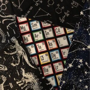 Quilting Cotton Fabric Scraps Math Science Dinosaurs Space Star Glow In The Dark